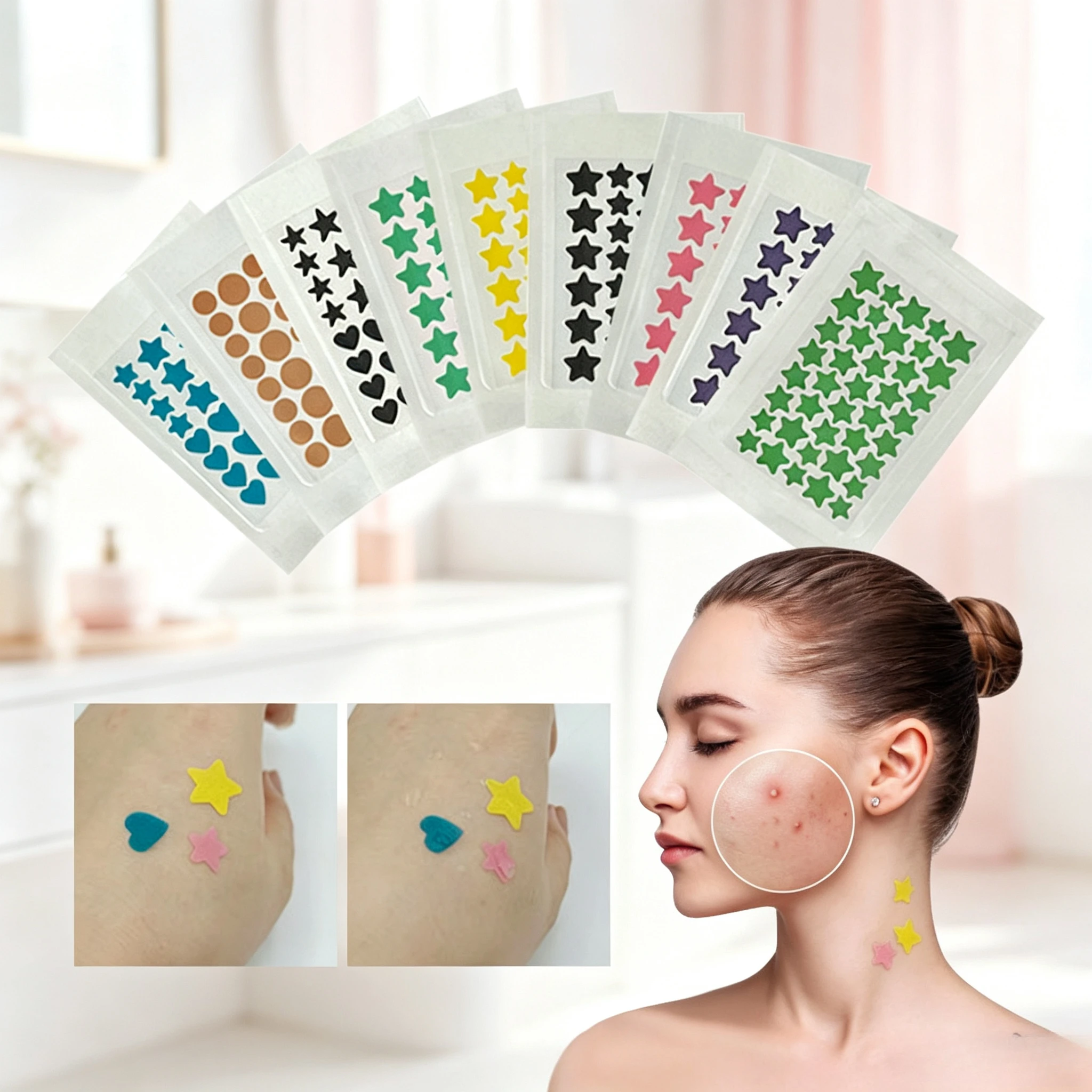 Waterproof Acne Pimple Patches Hidden Blemish Spot Pads Skin Care Facial Mask Tool for Pimple Remover Pads Stickers