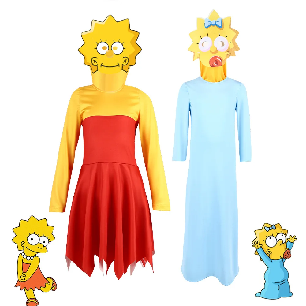 Erwachsene Kinder Halloween Cosplay Kostüm Disfraz Para Mujer Simpsons Kostüm Cartoon Kostüm wählen Charakter Anime Cosplay Requisite