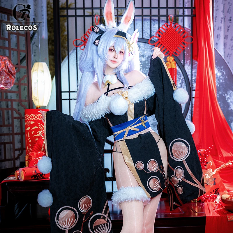 ROLECOS Game Azur Lane HMS Laffey Cosplay Costume Women Bunny Cheongsam Sexy Elegant Halloween Party Role Play Outfits view 2