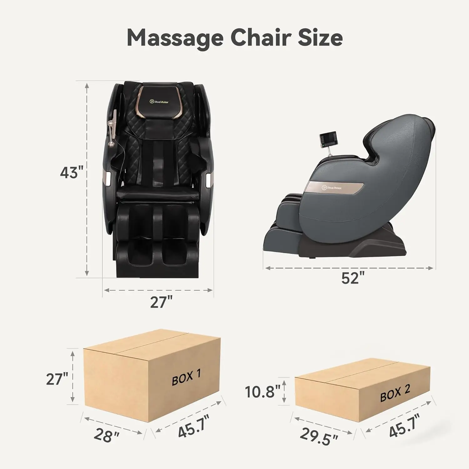 Recliner, Dual Core S Track, Lower Back and Calf Heating, LCD and APP Control, Full Body Airbag Ma