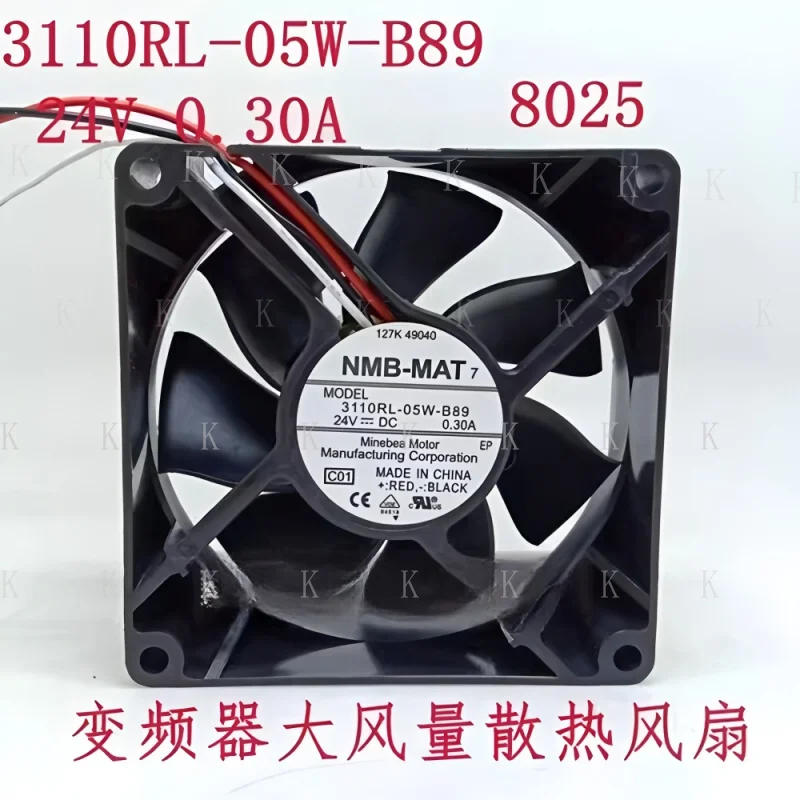 

C FOR 3110RL-05W-B89 8025 DC24V 0.30A 3-Wire Inverter Cooling Fan # A6–27