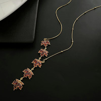 Light Luxury Maple Leaf Autumn And Winter New Versatile High-end Necklace Can Be Used As A Sweater Pendant