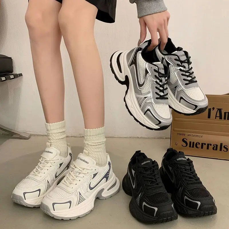 

Dad's Shoes Women's Shoes 2024 New Fashion Spring Versatile Thick Sole Heightening Popular Sports and Casual Shoes