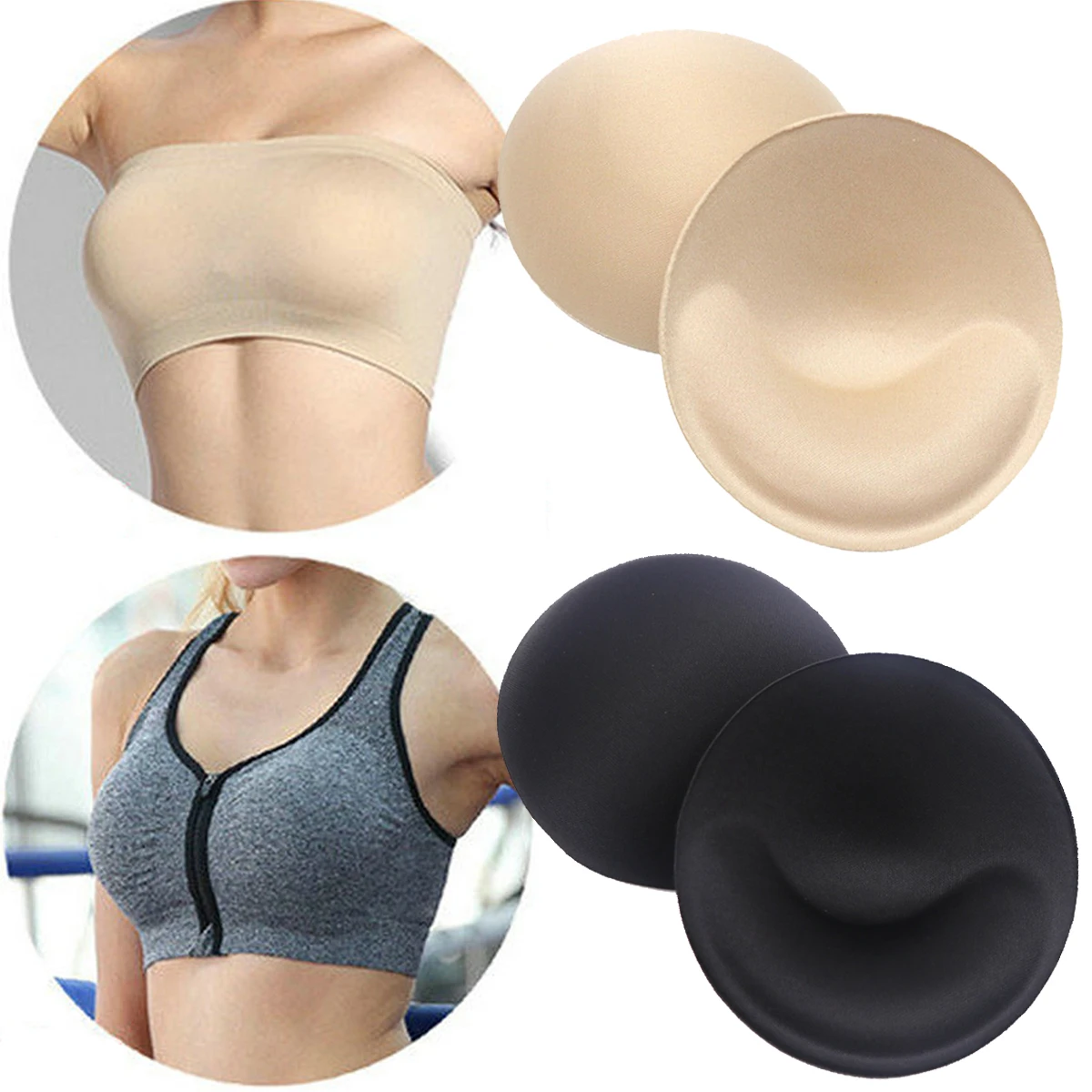 

6Pcs Thicken Sponge Bra Pads Removeable Push Up Breast Bra Enhancer Bra Padding Inserts Cups Swimsuit Bikini Chest Padded Access