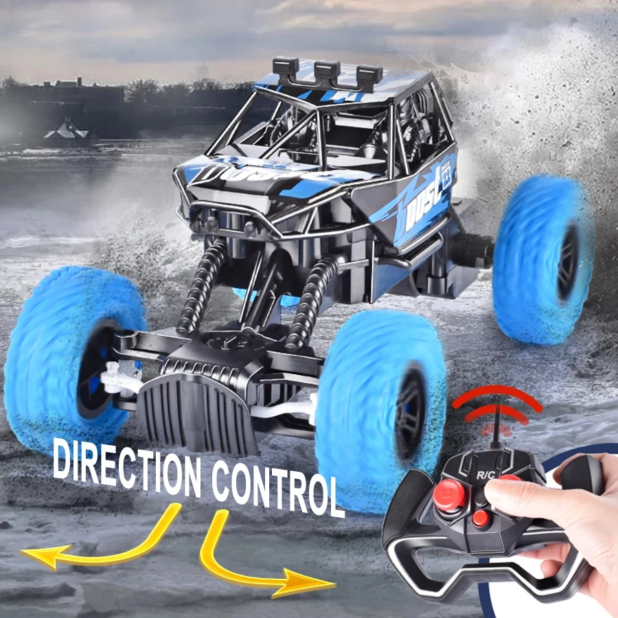 Remote control car with colorful flashing lights, rubber wheels，off-road toy car suitable for children\'s gifts，random box