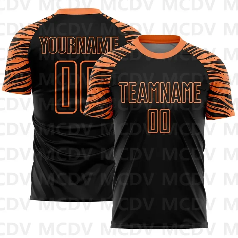 Custom Black Old Gold-White Camouflage Sublimation Soccer Uniform Jersey Personlized Team name and you name number T-Shirts