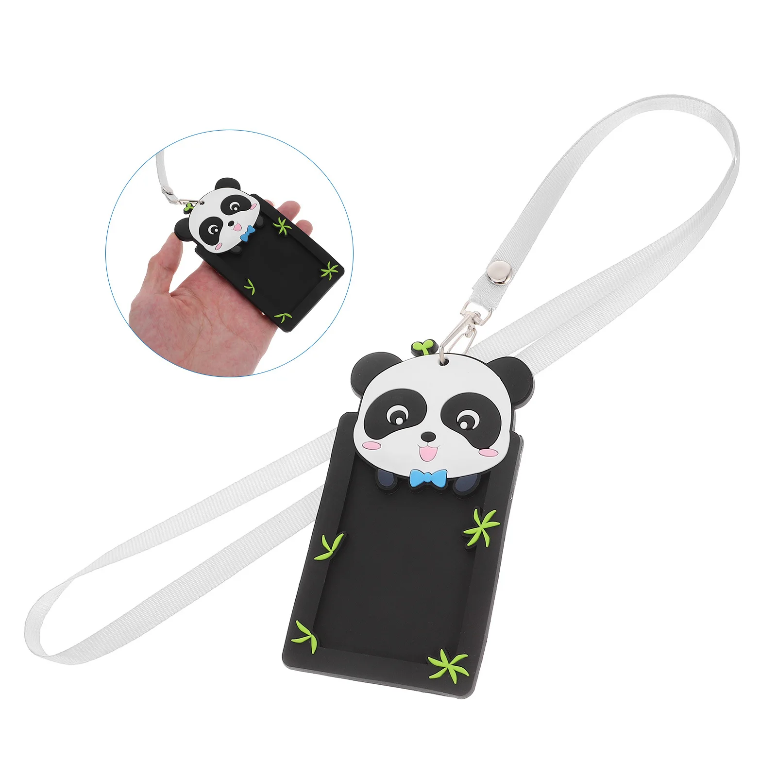 

Soft PVC Badge Holder Cute Cartoon Lanyard Neck Strap for Id Cards Student Teacher Work Transparent Protector Teacher Badge