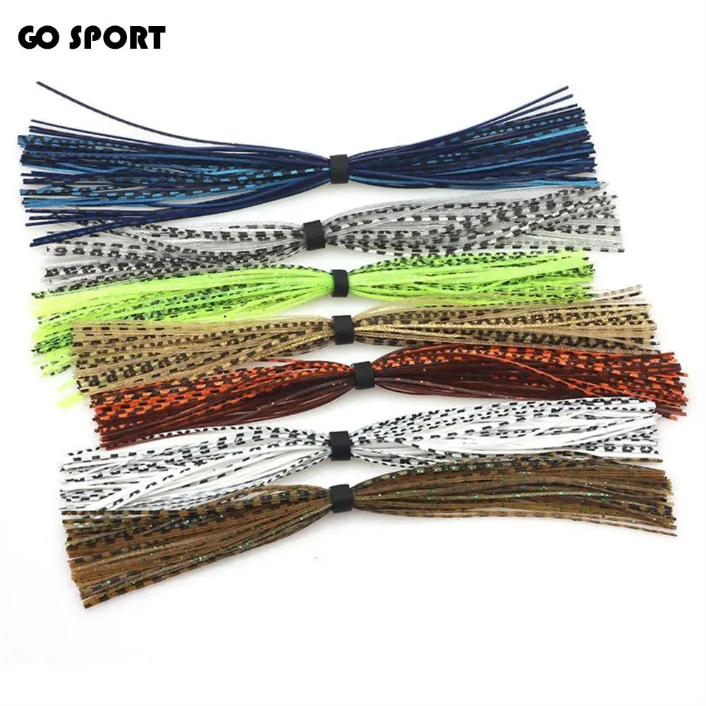 

44 Strands Baitfish Silicone Skirts Mixed Color Glitter Buzzbaits Spinner Fly Tying Material Barred Color Jig Squid Skirt
