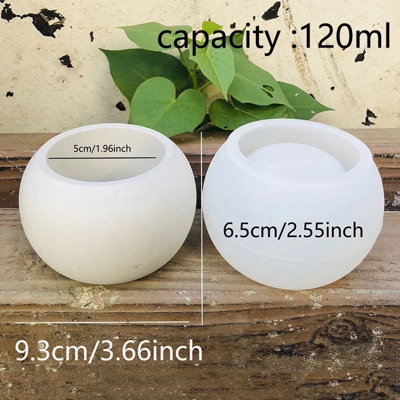 Spherical Cement Flowerpot Silicone Mold Concrete Candle Vessel Mold Gypsum Epoxy Pen Holder Clay Mold