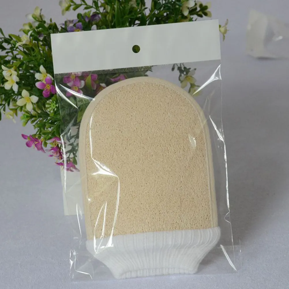Exfoliating Loofah Sponge Gloves Natural Loofah Material Gentle Yet Effective Horniness Removal Skin Renewal Circulation Detox