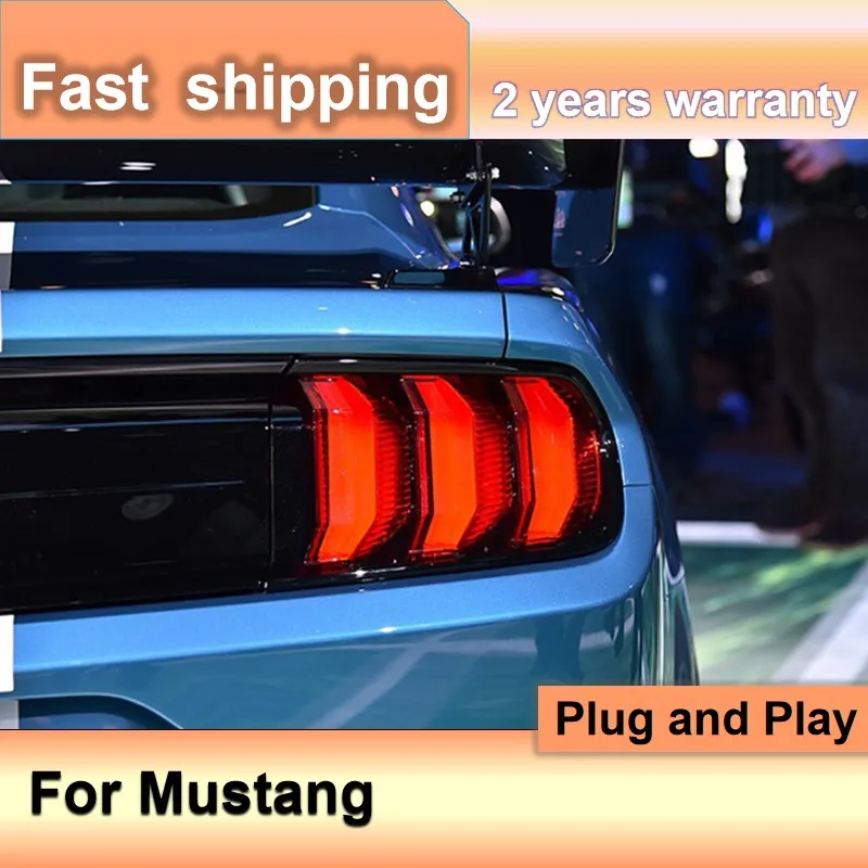 

Автомобильные аксессуары для Ford Mustang, задний фонарь 2015-2021, задний фонарь Mustang, задние фонари DRL, противотуманный тормоз, указатель поворота, задний ход