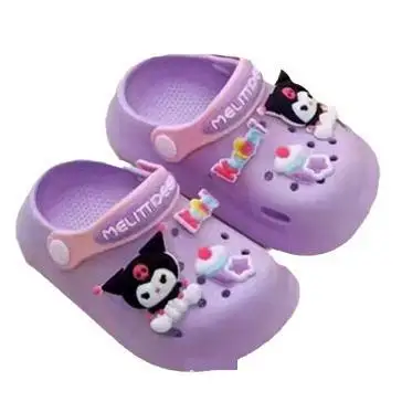 Summer Breathable Soft Sole Sandals Cartoon Kuromi Cute Kids Slippers Anti slip Girls\' Shoes Fashion Comfortable Hole Shoes