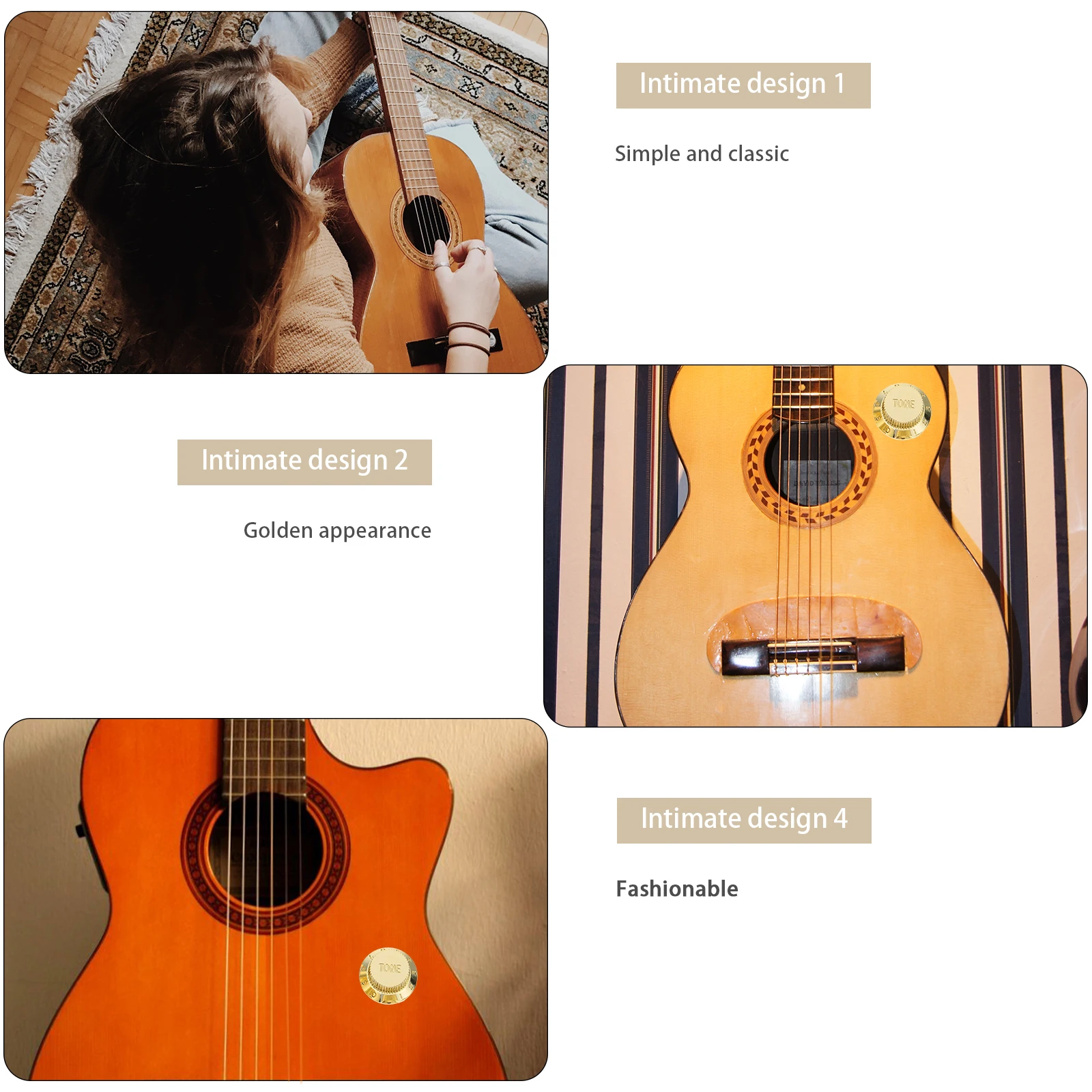 

Guitar Pickup Covers Gold Plastic Set Volume Tone Knobs Tip Electric Guitar Accessories Replacement Kit Replacement