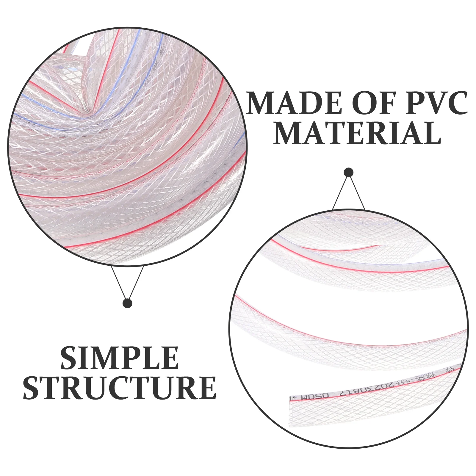 

Thickened Water Hose PVC Material Durable Leak Proof Crack Resistant Garden Watering Car Washing Outdoor Use Long Plastic Hose