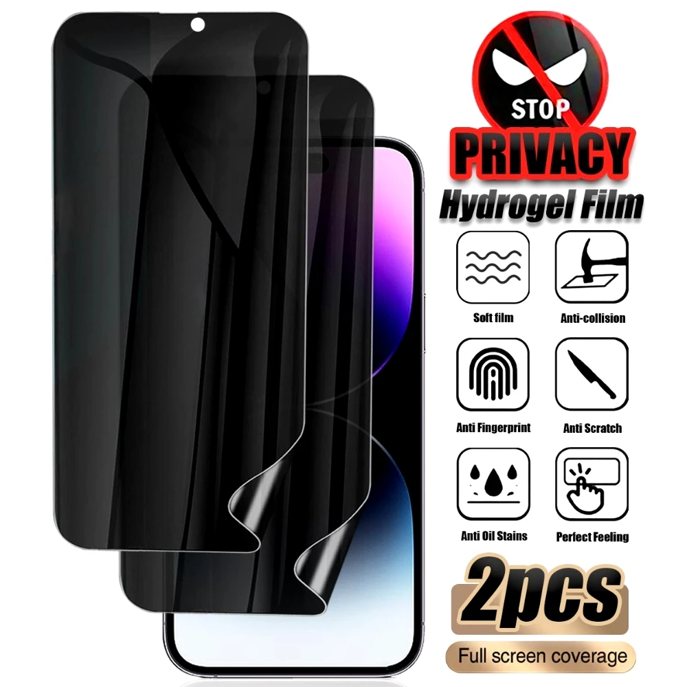 

2 шт. антишпионская гидрогелевая пленка для iPhone 17, 16, 15, 14 Pro Max, Air 17e, 16e, защитная пленка для экрана iPhone 13, 12, 11 Pro, 16, 15, 14 Plus