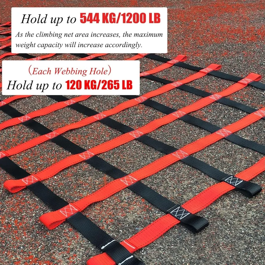 شبكة شحن التسلق للملعب في الهواء الطلق مجموعة أرجوحة ملحقات دورة عقبة النينجا مع شبكة حزام شديدة التحمل للداخلية #3