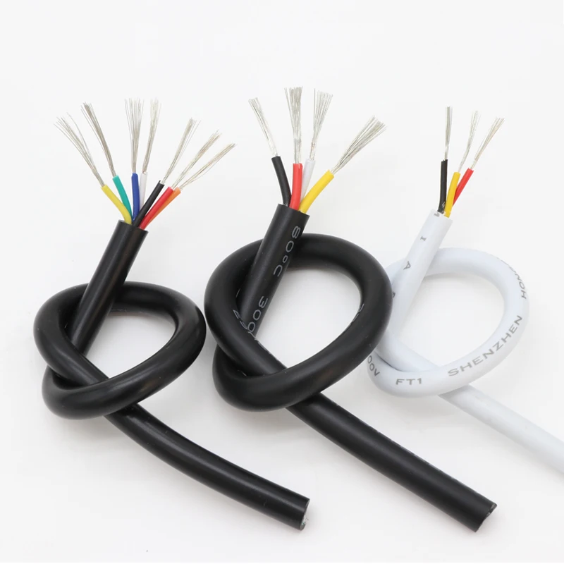 1M 18AWG UL2464 Sheathed Wire Cable Channel Audio Line 2 3 4 5 6 7 8 9 10 Cores Insulated Soft Copper Cable Signal Control Wire