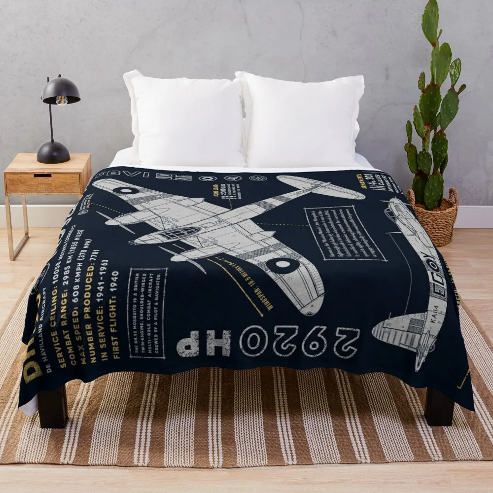 

de Havilland Mosquito Throw Blanket Bed covers Furrys Soft Blankets