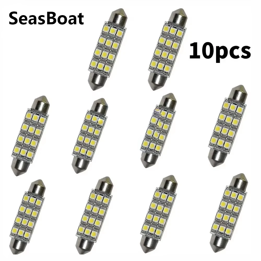 SeasBoat 20/10/5PCS 12 LED 3528-SMD Light for Car Interior Ceiling Trunk License Plate Light 12V Dome Light