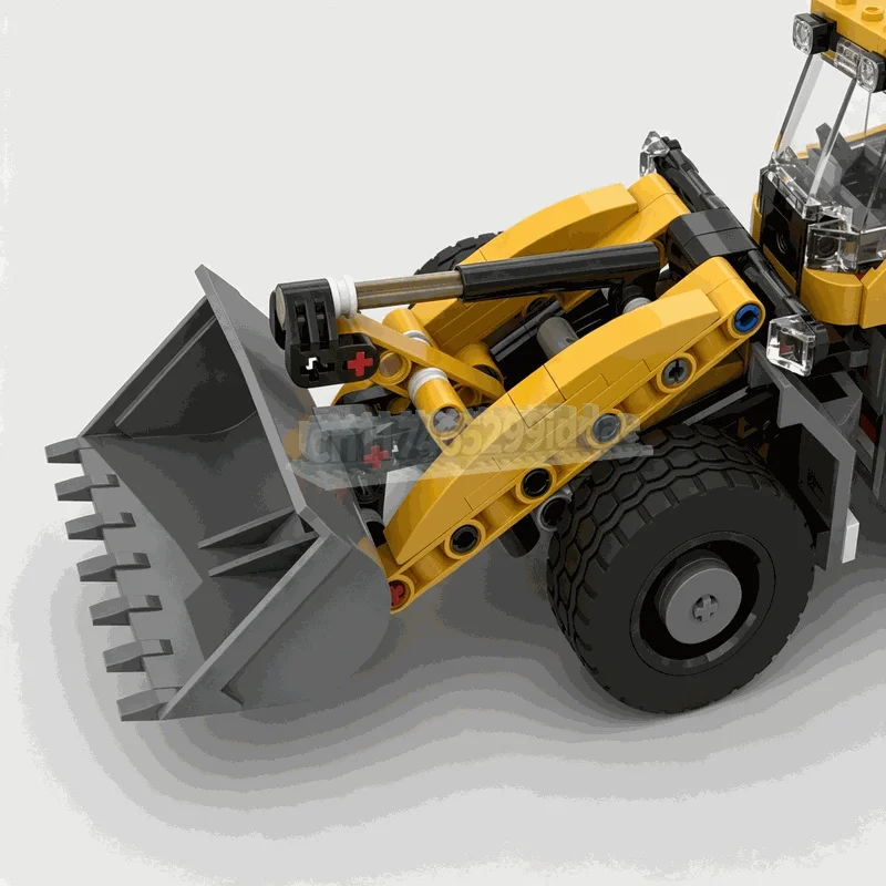 412PCS MOC Front End Wheel Loader Bucket Construction Vehicle Building Blocks Custom Puzzle Technical DIY Assembly Creative Toy