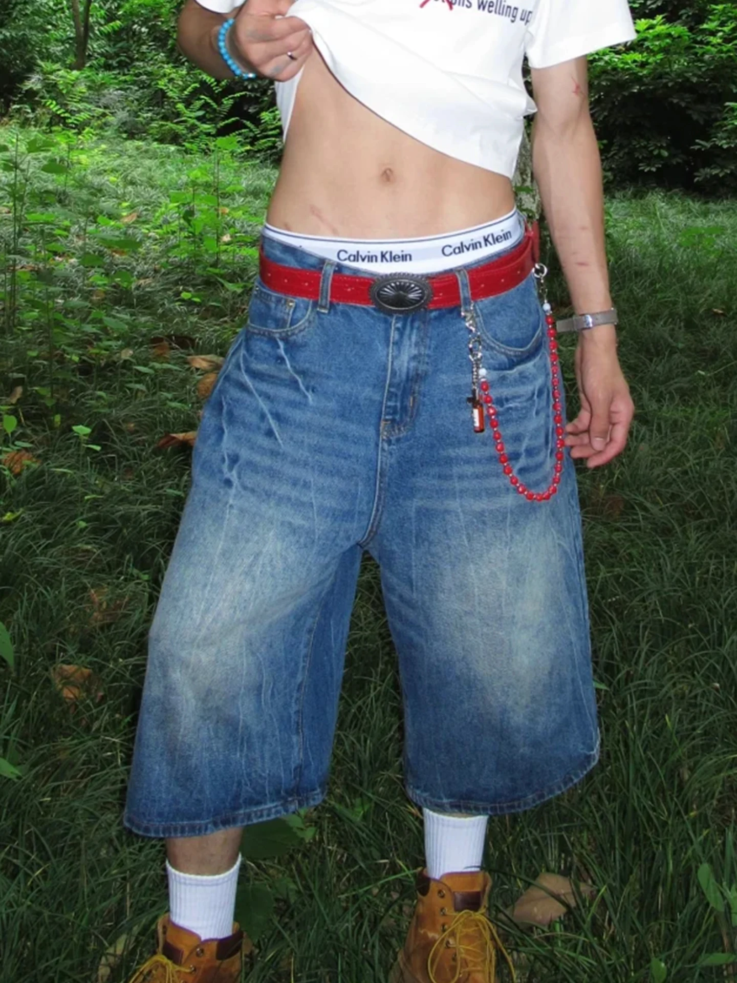 

Мужские джинсы в стиле ретро с узором молнии, длина 7/8, свободные, повседневные, в американском уличном стиле, летние, прямые, широкие штанины