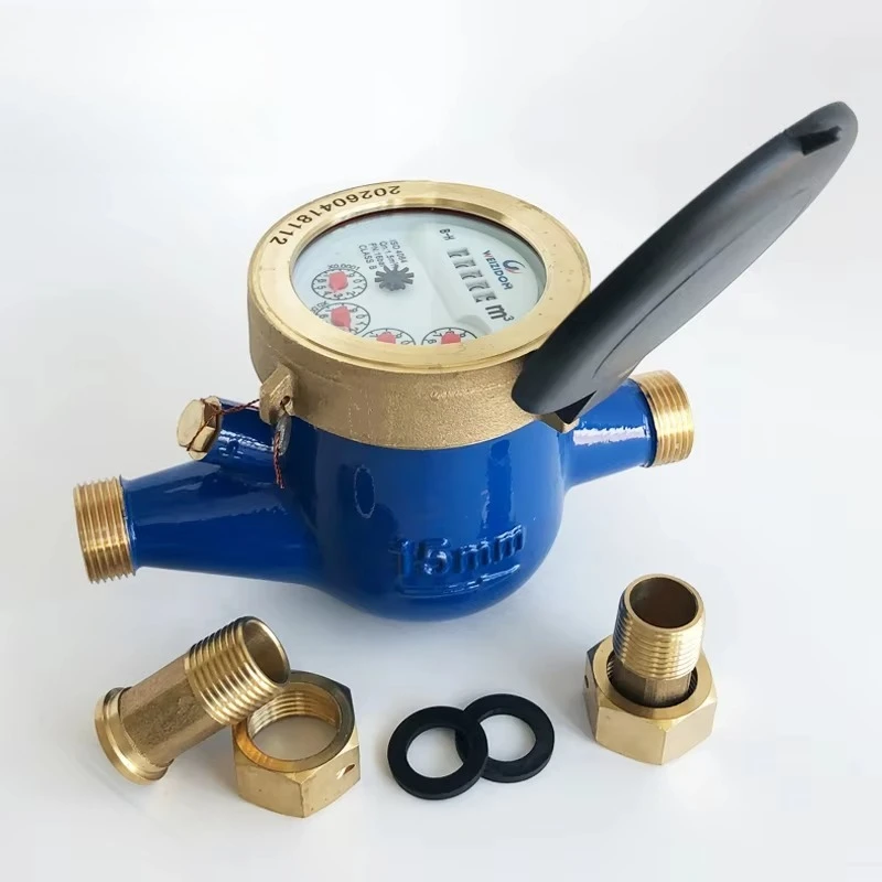 DN15-DN20 Brass Mechanical IP68 Multi-Jet Dry Dial Threaded Water Meter for Cold Water