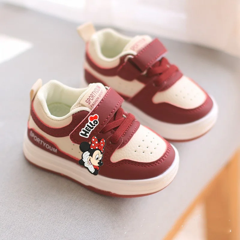 

Детская обувь для малышей, весенне-осенние детские кроссовки Disney для мальчиков и девочек, обувь для первых ходунков, детские кроссовки с Микки Маусом