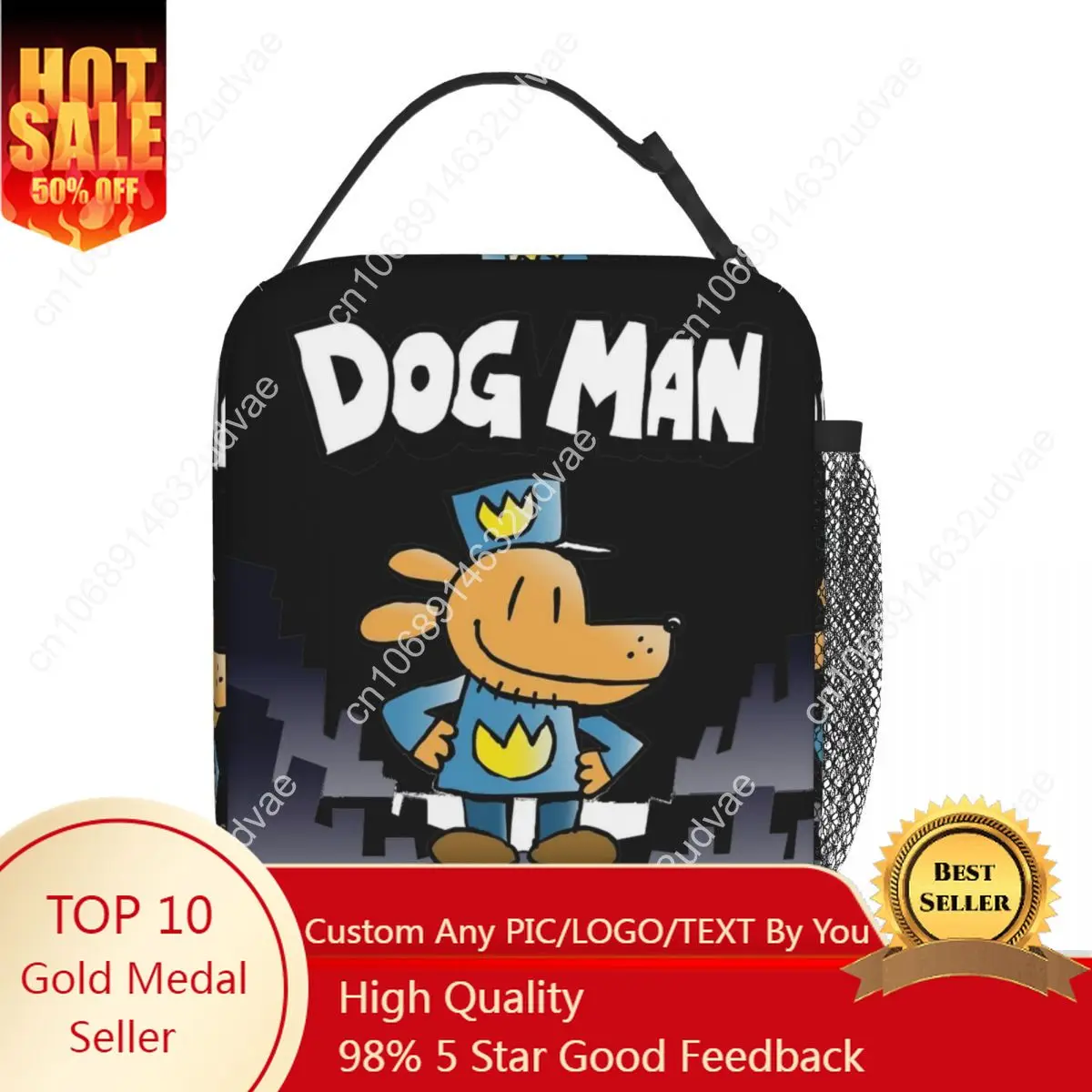 

Dog Man Comic Thermal Insulated Lunch Bag for School Doggy Cartoon Portable Bag Container Men Women Cooler Thermal Lunch Boxes