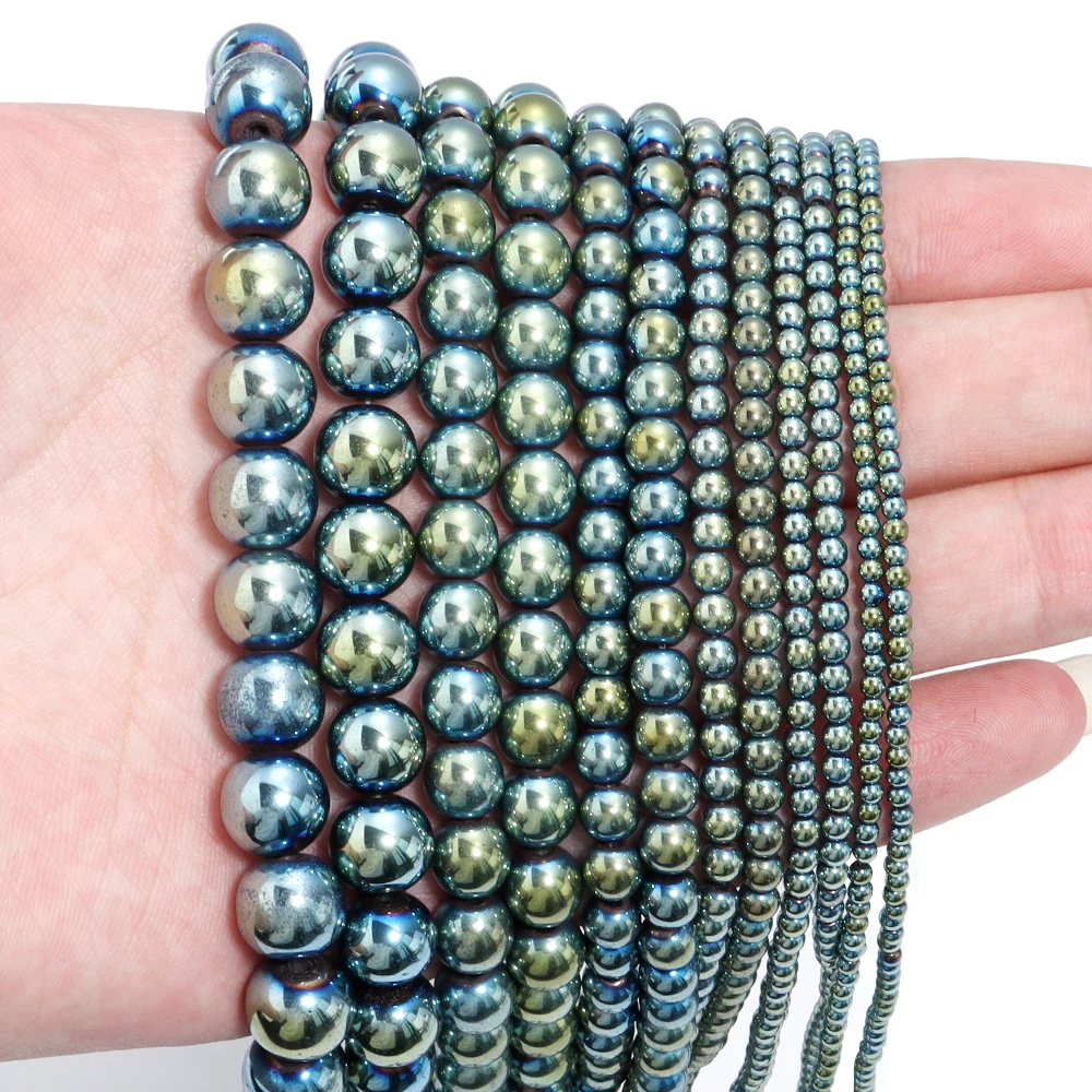 1 Strang schwarze Hämatit-Natursteinperlen, 2/3/4/6/8/10 mm, lose runde Perlen für DIY-Schmuckherstellung, Armband, Ohrringe, Zubehör – Detail 22