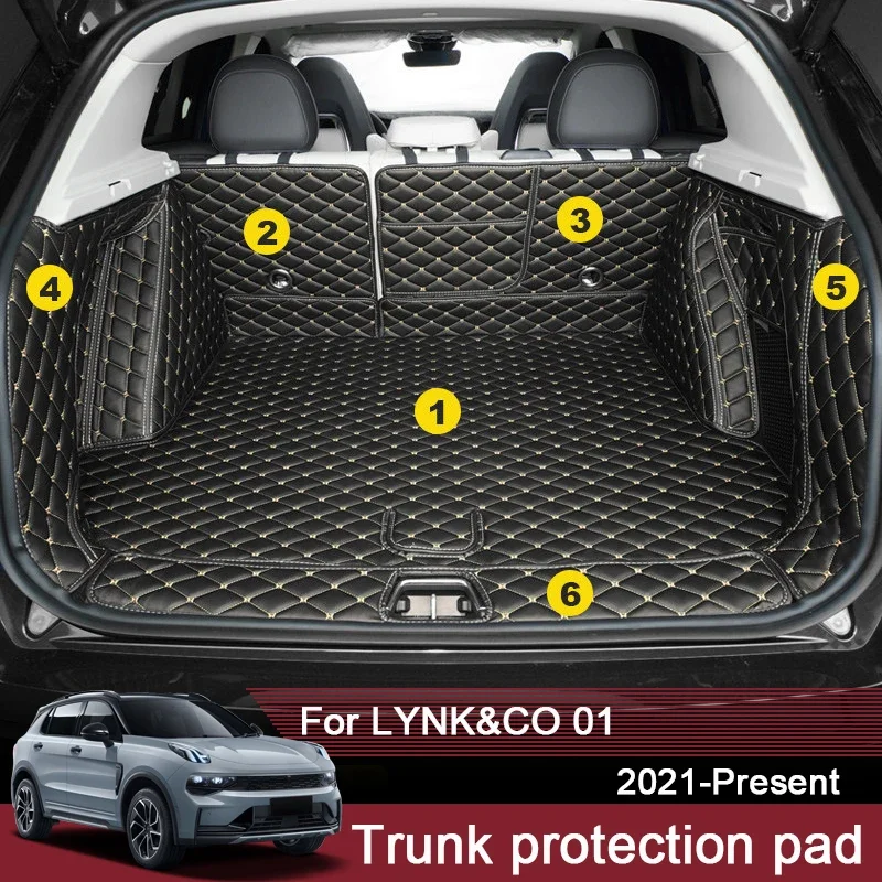

Стайлинг автомобиля, коврик для заднего багажника на заказ для LYNK & CO 01 2021, кожаный водонепроницаемый коврик для багажника, внутренние аксессуары