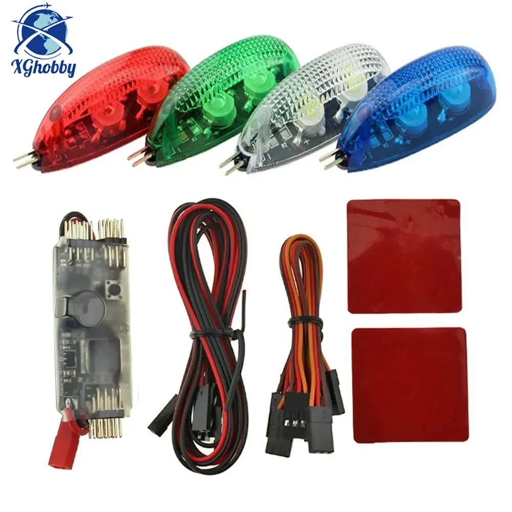 RC Led Light 5V 12V Intelligent LED Night Flight Navigation Searching Light Red Green Blue White for Fixed Wing Quadcopter Lamps