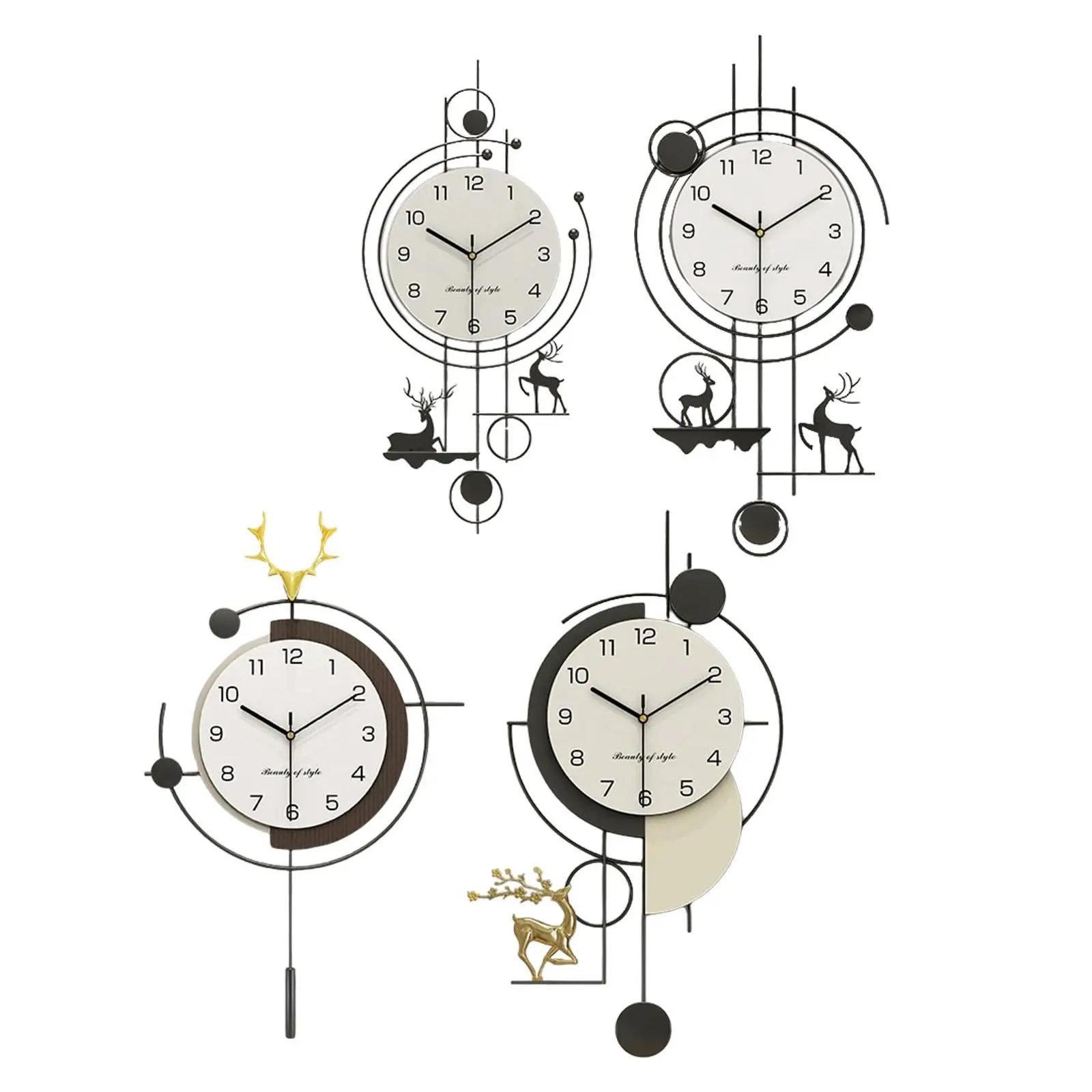 

Minimalist Metal Wall Clock Festival Gift Simple Ornament Wall Mount Decorative Clock for Office Home Entrance Study Decoration