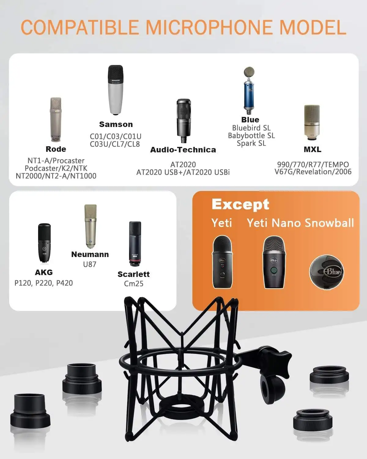 Microphone Accessoires Shock Mount High Quality With Anti Vibration Spider Shockmount For Condenser Microphone Live Stand