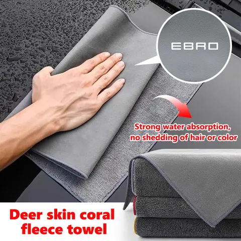 For Ebro Car Cleaning Cloth Deer Skin Coral Soft Towel Auto Washing Tool Accessories S400 S700 S800 2025 2026