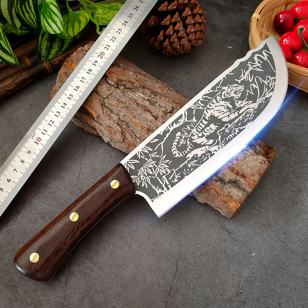 

Chef Knife 8 Inch Hand Forged Kitchen Knife Hand Forged Meat Chopping Cleaver Slicing Knife Vegetables Cutter Chinese Knife