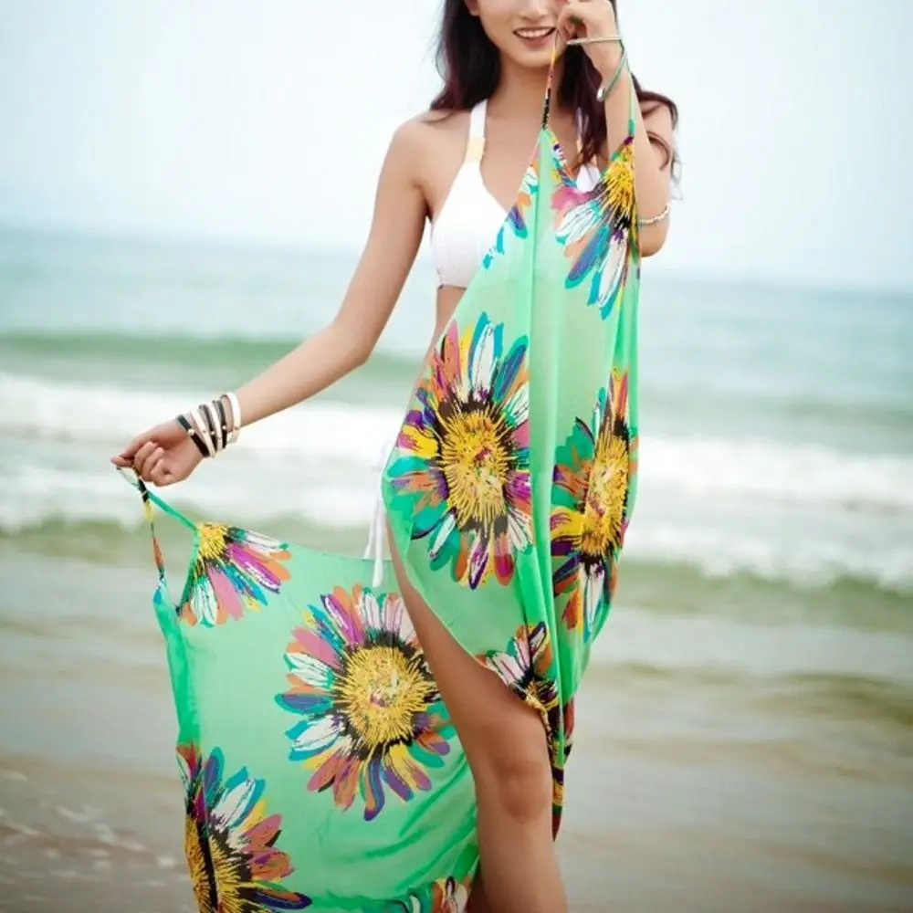 Sommer Hosenträger Sonnenschutz Bikini Cover Up Badeanzug Kleid Badeanzug Rückenfreier Rock