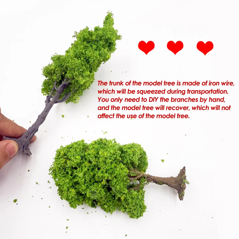 10/15cm Miniature Model Tree Spring Green Landscape Tree Model Railway Scenery N Scale Train Railway Track Landscaping Material