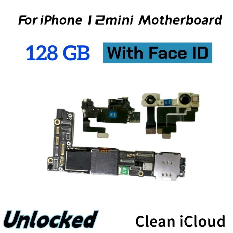 Fully Tested For iPhone 12/12Pro/12 Pro Max Motherboard Face ID Unlocked Logic Board Free iCloud Mainboard For iphone 12 mini