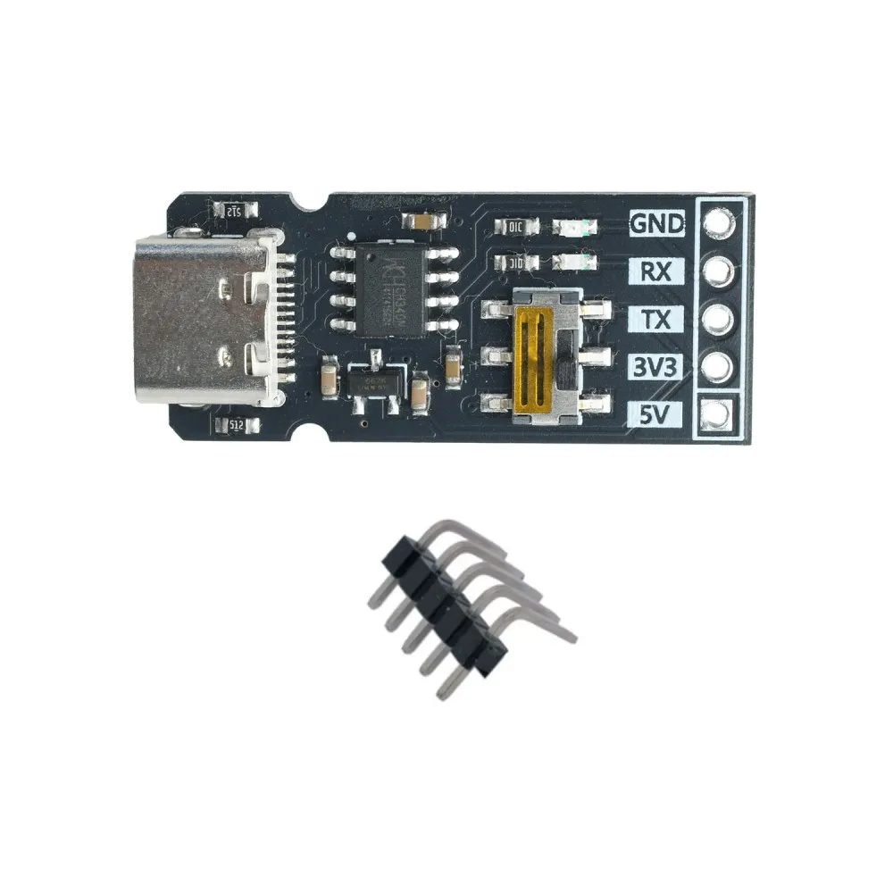 USB to TTL Serial Module CH340N Chip Toggle Switch 3.3V 5V Level Conversion Serial Adapter RX TX for MCU Embedded Debugging
