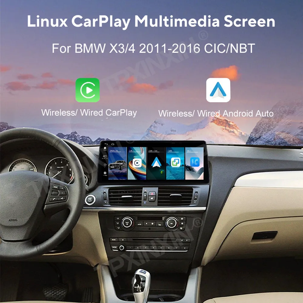 

12,9-дюймовый экран Linux с зеркальным звеном для BMW X3 4 CIC NBT 2011-2016, обновление, беспроводное автомобильное радио CarPlay, головное устройство IPS