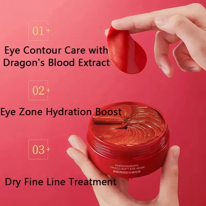 60pcs Dragon's Blood Collagen Eye Mask Anti Dark Circles Removal Eye Bags Moisturizing Firming Eye Patches Skin Care