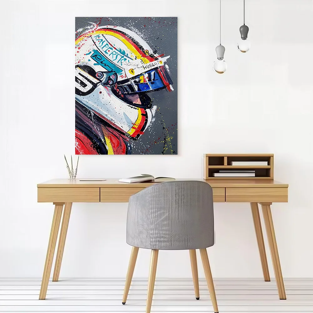 Vettel 01 Printed Canvas Poster Personalized High Quality Wall Art Paintings for Decor Living Room Interior Decoration Painting