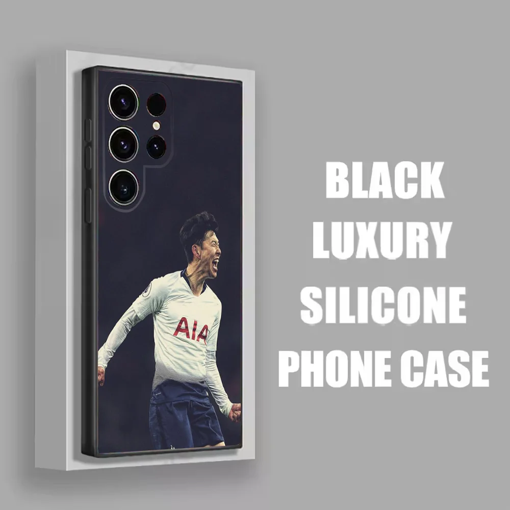 Korea Son H-Heung-mins Football Phone Case For Samsung S25,S24,S21,S22,S23,S30,Ultra,S20,Plus,Fe,Lite,Note,10 Black Soft Shell