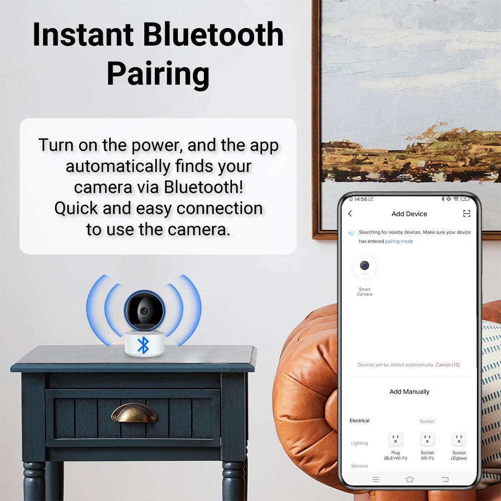 Tuya 2MP Wifi IP Camera Night Vision Baby Monitor 360° PTZ Motion Detect 2 Way Audio Supports TCP/IP/ONVIF Private Protocol