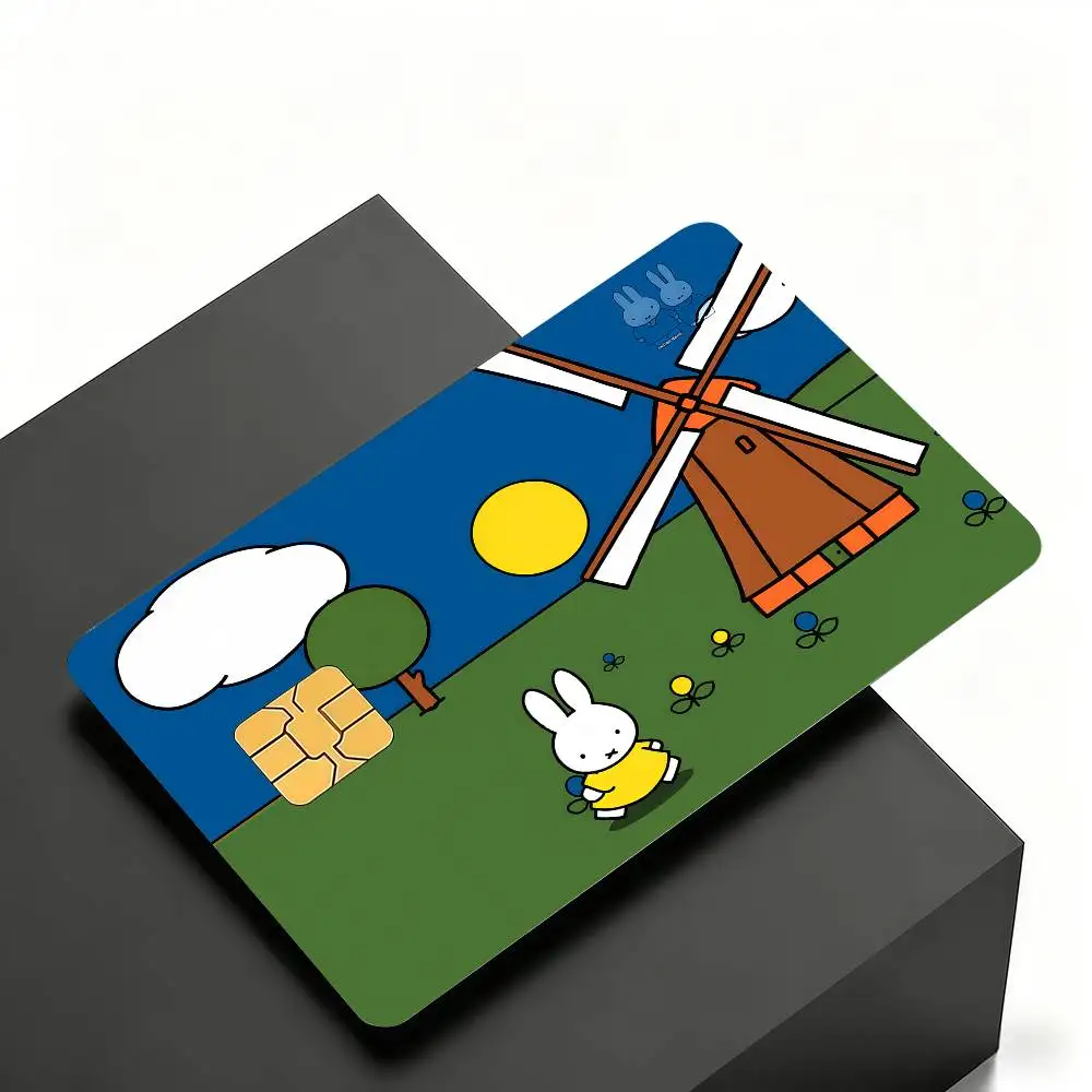 Niedliche M-Miffy Kreditkarten-Skin-Cover-Aufkleber 4 Stück Folien Bus-Pass Vorderseiten-Dekoration Bank-Debit-Karten Wasserdicht – Detail 25
