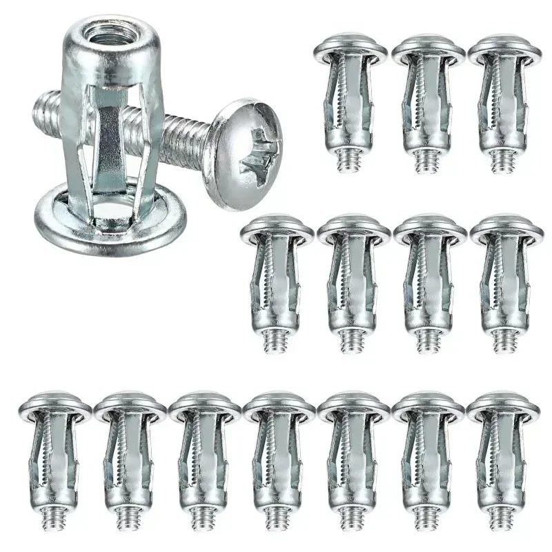 80-4PCS Petal Shape Rivet Nut Screw Bolt Kit Expansion Metal Rivetnut Panel License Plate Clamp Lock Jack Nuts Wall Fasteners