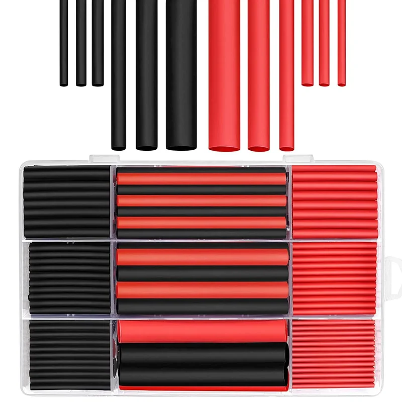 254 270 400pcs Heat Shrink Tubing Kit - 3:1 Marine Grade Shrink Wrap - Automotive Industrial Heat-Shrink Tubing - Black, Red