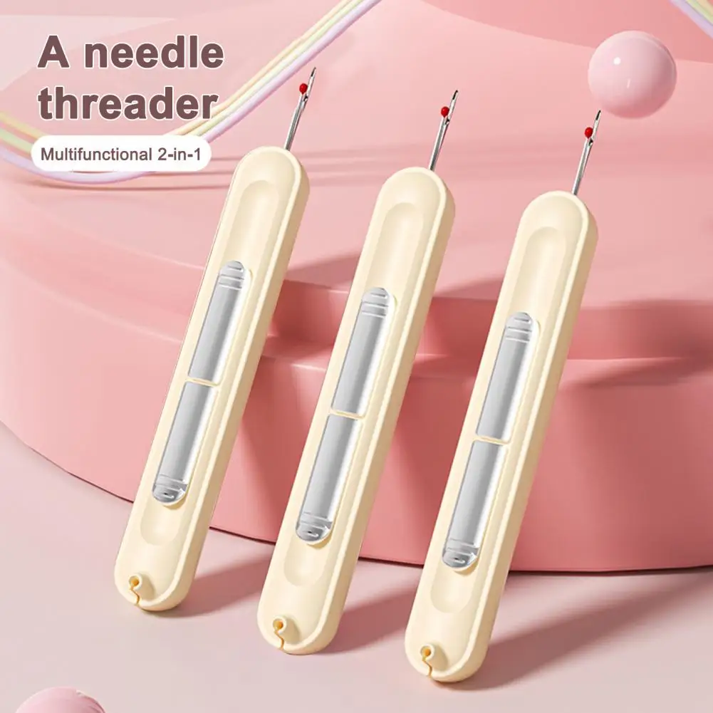 Needle Threader Tool Needle Threader Remover Set for Diy Sewing Embroidery 2-in-1 Seam Cutter Threading Tool Stitch Crafts