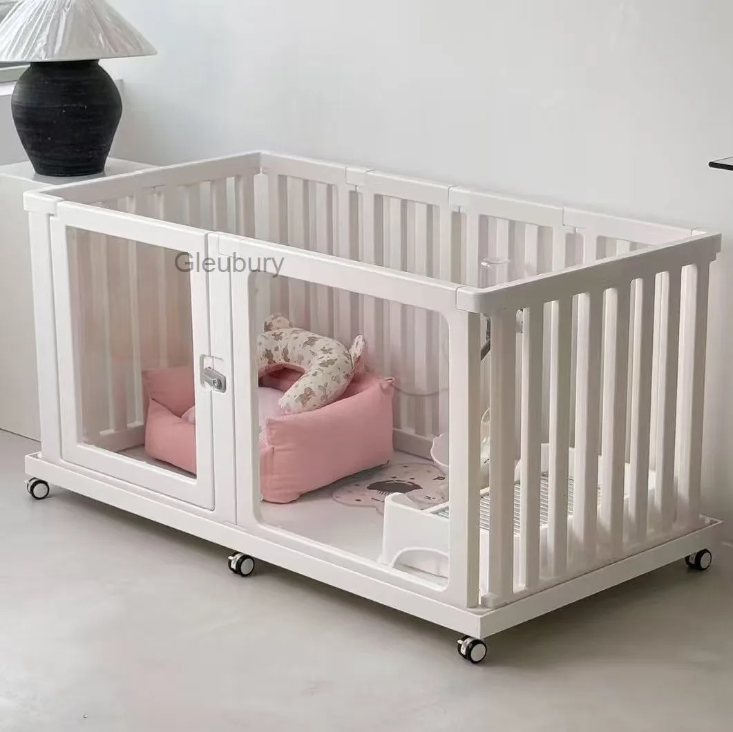 Transparent dog fence, dog house, pet enclosure, indoor movable small dog home isolation, freely combinable dog cage