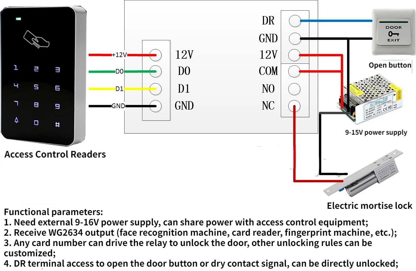 Imagem -03 - Wiegand-switch Módulo Adaptador de Relé Wii de Saída para Relé wg Switch a Seco